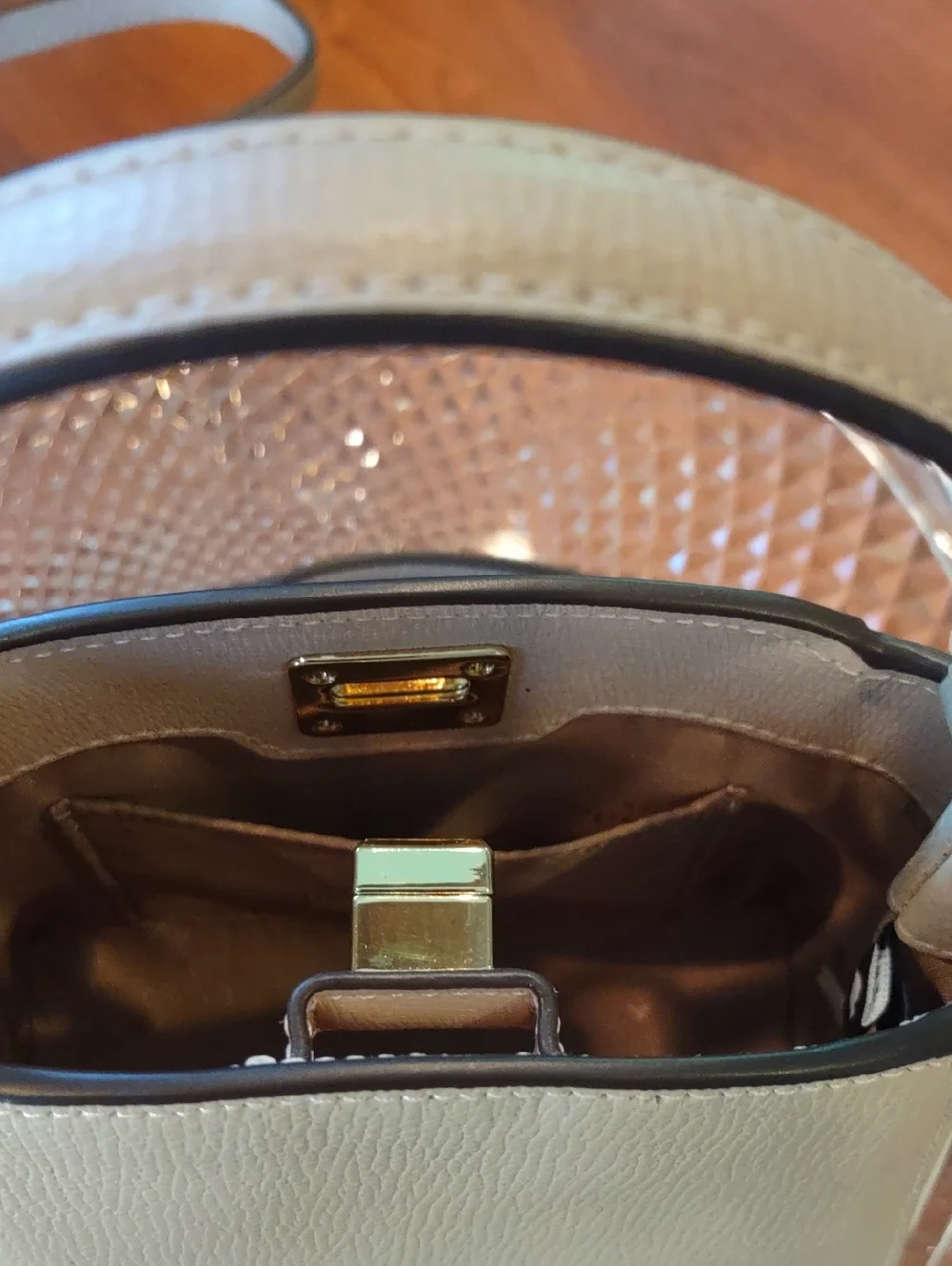 Kate Spade MINI Phoebe Colorblock in toasted hazelnut & Cream. New with tags. - Picture 7 of 9